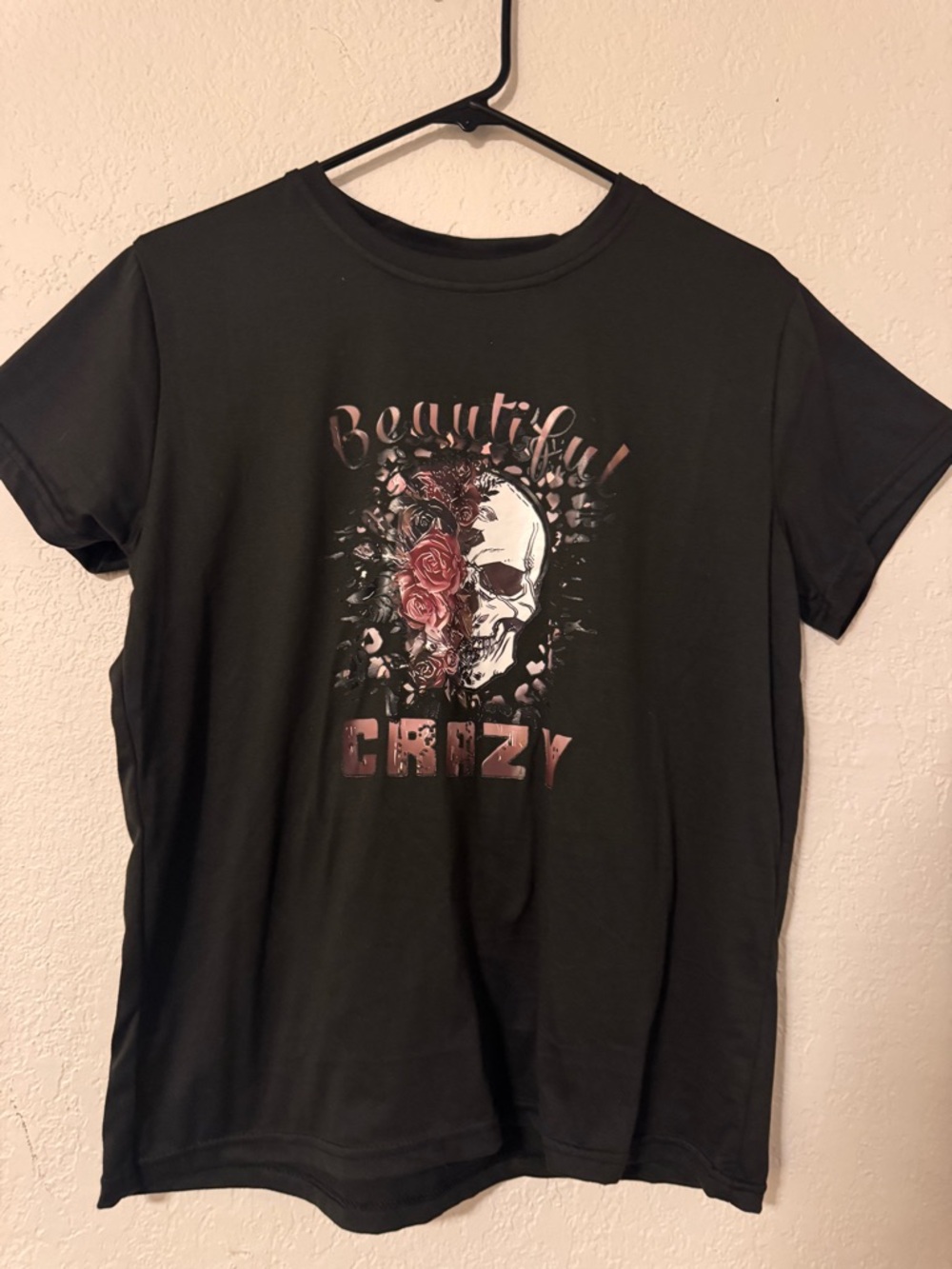 SHEIN Black Graphic Tee with White Logo